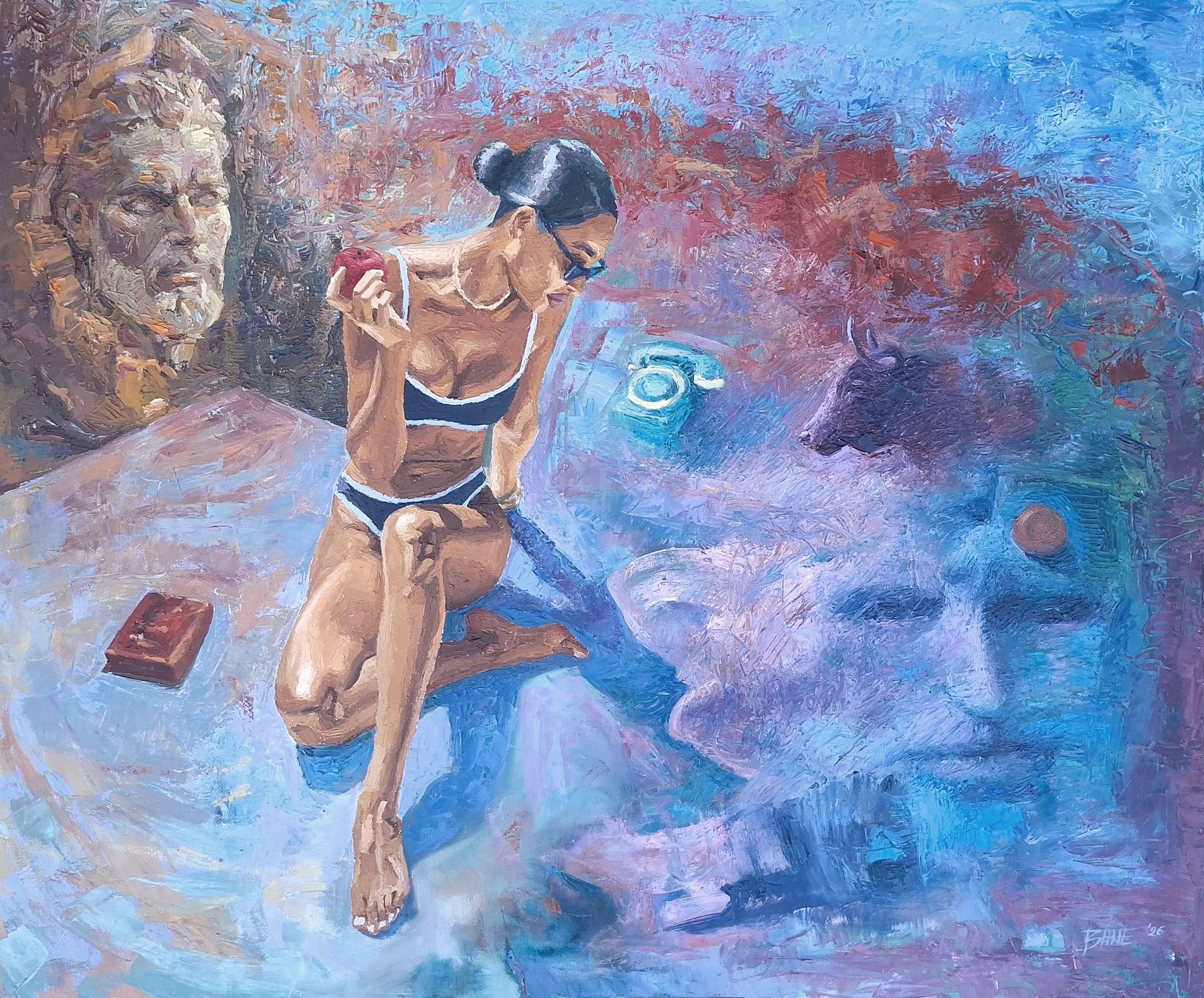 Apple of Discord, oil on canvas, 100 × 120 cm, 2026