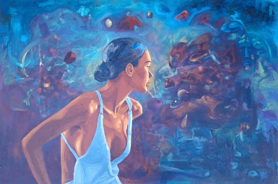 Inner Dialogue, oil on canvas, 80 × 120 cm